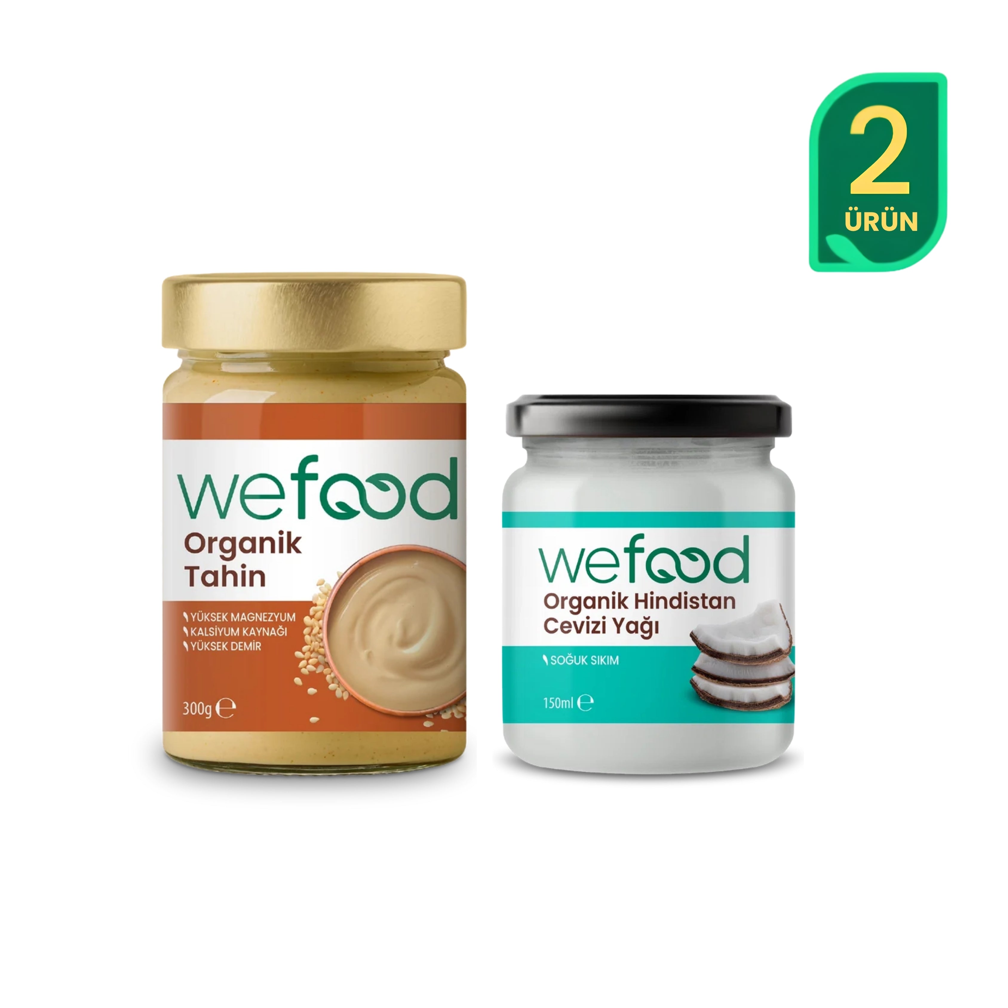 Wefood Organik Hindistan Cevizi Yağı 150 ml + Wefood Organik Tahin 300 gr